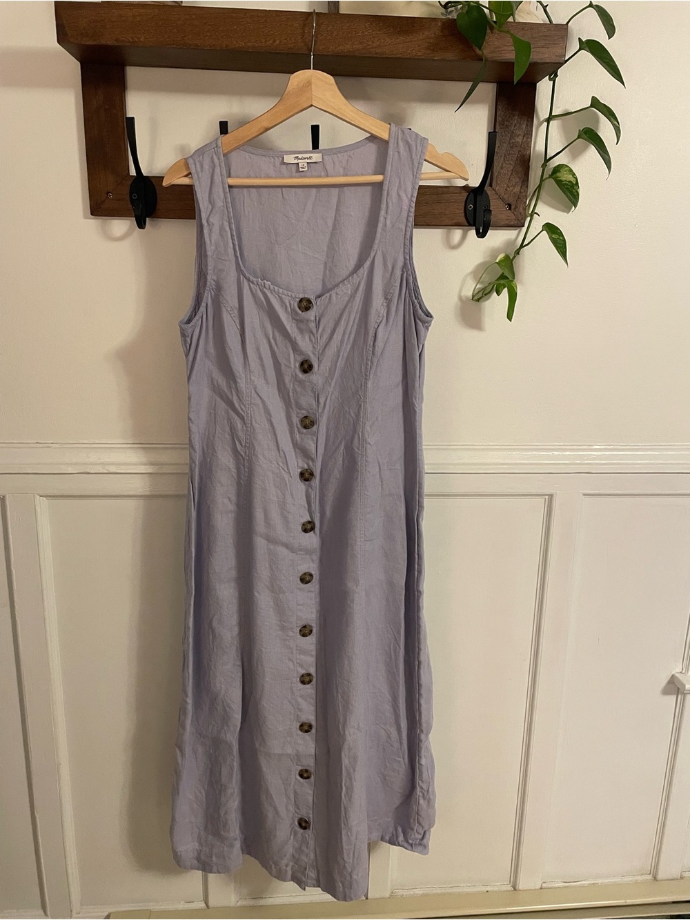 Madewell Lavender Button-Front Dress
